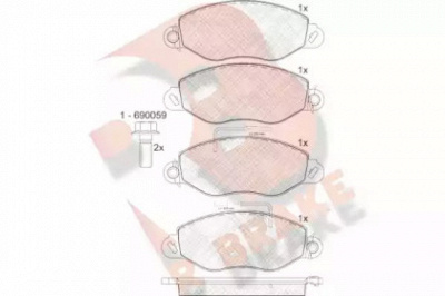 R BRAKE rb1808 -  Комплект тормозных колодок, дисковый тормоз